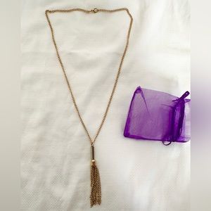 Gold-Tone Adjustable Necklace with Tassel Pendant